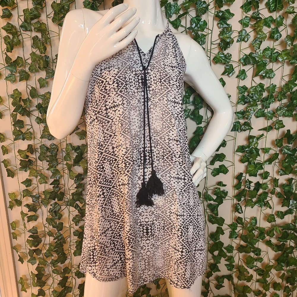 Kina Women's Summer Geometrical Tribal Print Teasel Mini Dress size S